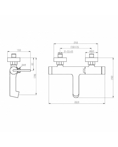 Смеситель для ванны BelBagno Acqua ACQUA-VASM-CRM Хром