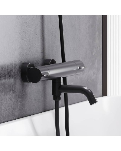 Смеситель для ванны Damixa Scandinavian Pure 363000300 с термостатом Черный матовый