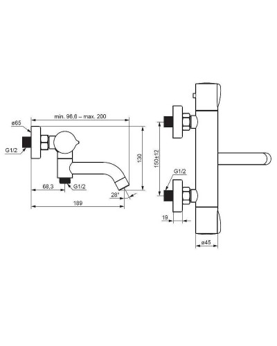 Смеситель для ванны Damixa Scandinavian Pure 363000300 с термостатом Черный матовый