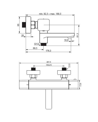 Смеситель для ванны Damixa Gala 533000000 с термостатом Хром