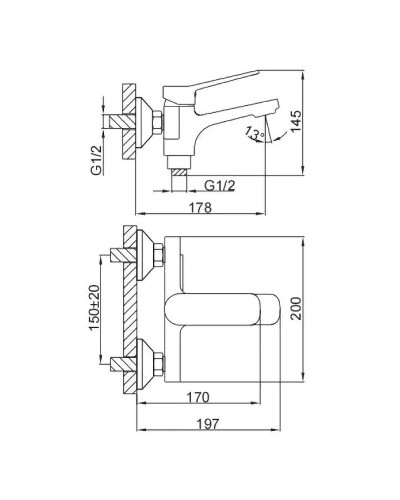 Смеситель для ванны Frap H62-9 F3262-9 Оружейная сталь