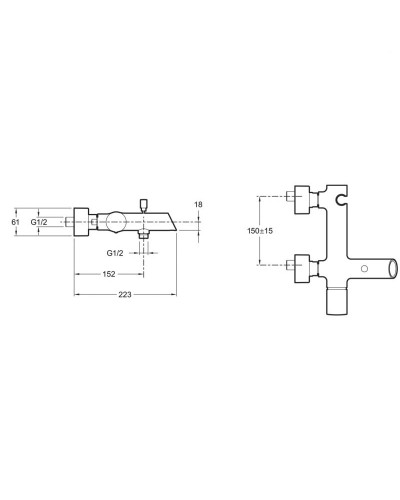 Смеситель для ванны Jacob Delafon Toobi E8963-CP Хром