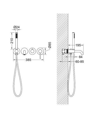 Смеситель для ванны Timo Saona 2314/00YSM Хром