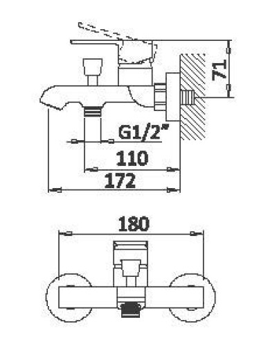 Смеситель для ванны и душа с ручным душем CEZARES NAUTIC-VM-BIO