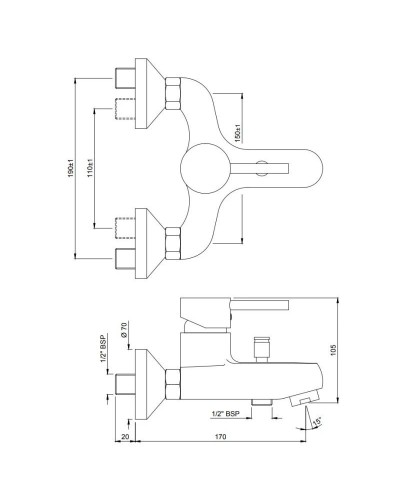 Cмеситель для ванны Jaquar Florentine FLR-CHR-5119