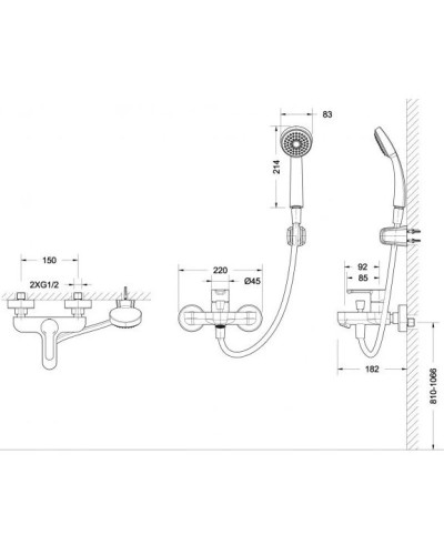 Смеситель для ванны Bravat Stream F63783C-B