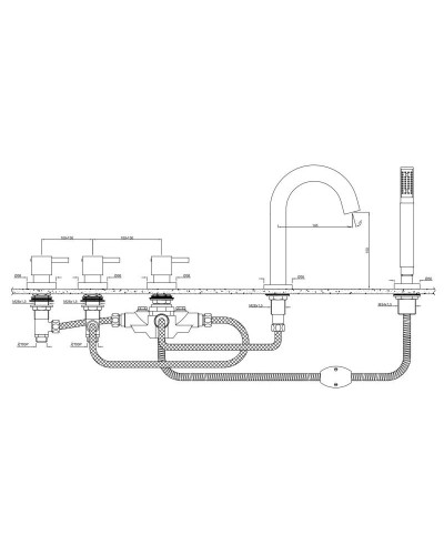 Смеситель на борт ванны Jaquar Florentine FLR-CHR-5277A