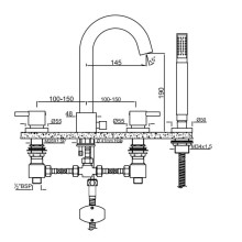 Смеситель на борт ванны Jaquar Florentine FLR-CHR-5277N