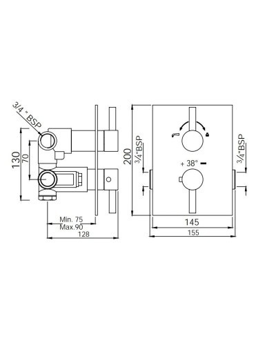Термостат для ванны Jaquar Florentine FLR-CHR-5671