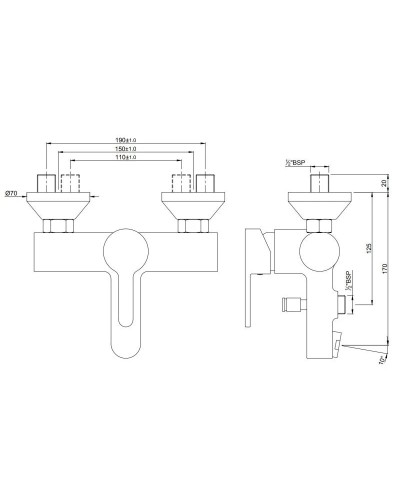 Cмеситель для ванны Jaquar Fusion FUS-CHR-29119