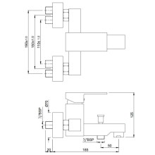 Смеситель для ванны Jaquar Kubix-F KUB-CHR-35119F