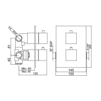 Термостат для ванны Jaquar Kubix KUB-CHR-35671HF