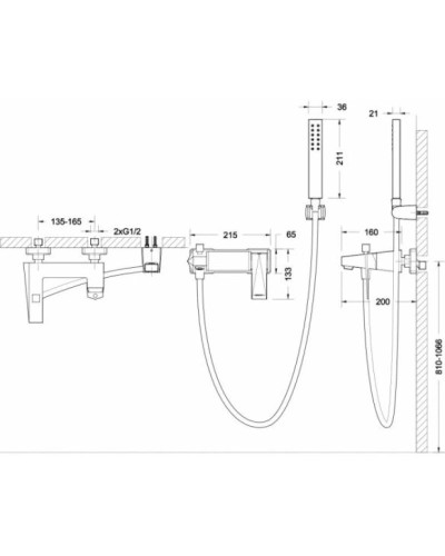 Смеситель для ванны Bravat Iceberg F676110C-B-RUS