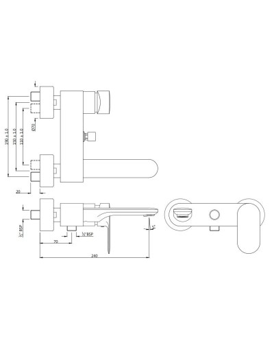 Cмеситель для ванны Jaquar Opal Prime OPP-CHR-15119PM