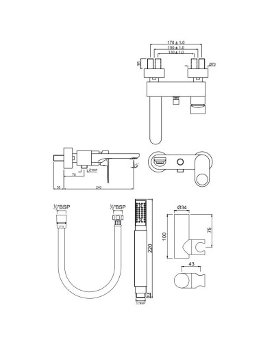 Cмеситель для ванны Jaquar Ornamix Prime ORP-CHR-10119PMSHK