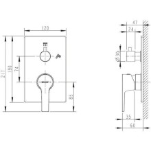 Смеситель для ванны Bravat Prolate P69219CP-2-ENG