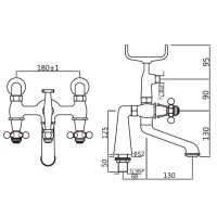 Смеситель на борт ванны Jaquar Queen’s QQT-CHR-7271