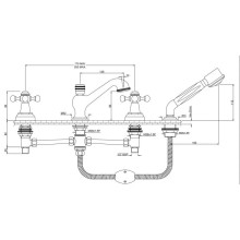 Смеситель на борт ванны Jaquar Queen’s QQT-CHR-7277