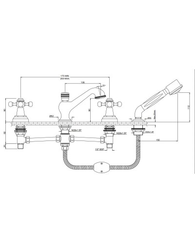 Смеситель на борт ванны Jaquar Queen’s QQT-CHR-7277
