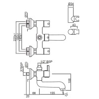 Cмеситель для ванны Jaquar Florentine FLR-CHR-5267N