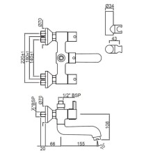 Cмеситель для ванны Jaquar Florentine FLR-CHR-5267N