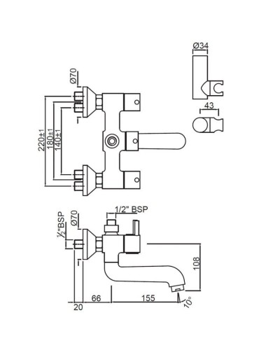 Cмеситель для ванны Jaquar Florentine FLR-CHR-5267N