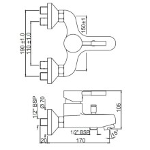 Cмеситель для ванны Jaquar Solo SOL-CHR-6119