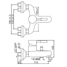 Cмеситель для ванны Jaquar Solo SOL-CHR-6119