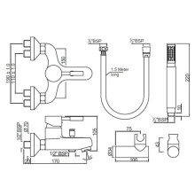 Cмеситель для ванны Jaquar Solo SOL-CHR-6119SHK