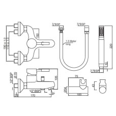 Cмеситель для ванны Jaquar Solo SOL-CHR-6119SHK