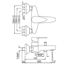 Cмеситель для ванны Jaquar Vignette Prime VGP-CHR-81119