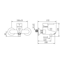 Смеситель для ванны Hansa Pinto 45112103