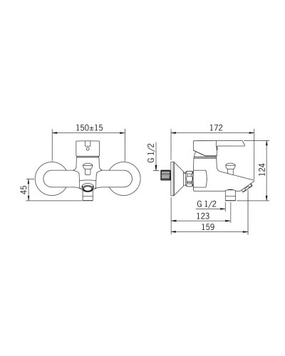 Смеситель для ванны Hansa Pinto 45112103
