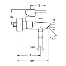 Смеситель для ванны Hansa Vantis Style 52442177