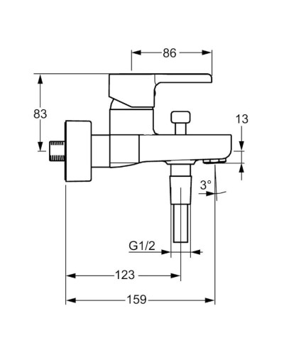 Смеситель для ванны Hansa Form 49742103