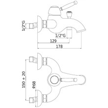 Смеситель для ванны Paffoni Giorgia GI022CR
