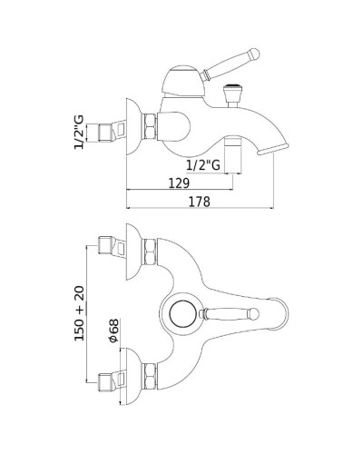 Смеситель для ванны Paffoni Giorgia GI022CR