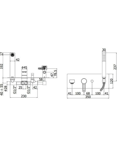 Смеситель для ванны Paffoni Ringo RIN001NO