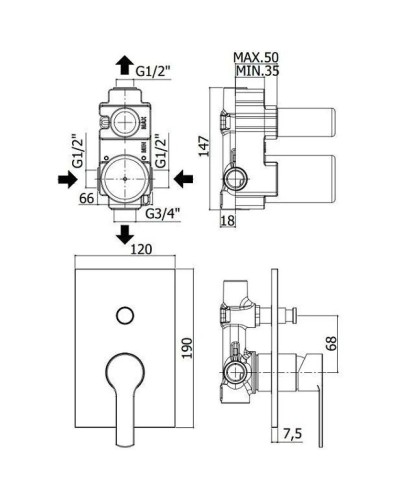 Смеситель для ванны Paffoni Red RED015CR
