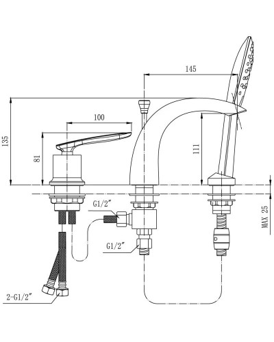 Смеситель на борт ванны Timo Helmi 4010/00-16Y