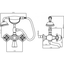 Смеситель для ванны Timo Nelson 1914/02Y-CR
