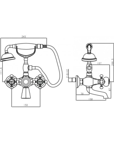 Смеситель для ванны Timo Nelson 1914/02Y-CR