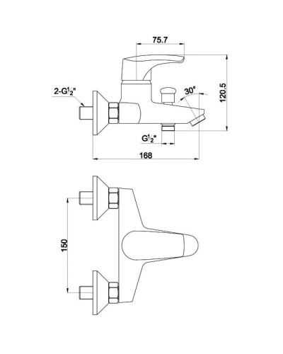 Смеситель для ванны Timo Uta 0094Y chrome