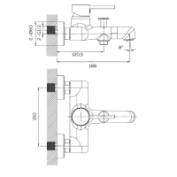 Смеситель для ванны AltroBagno Intento 0218 Cr