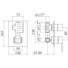 Смеситель для ванны Migliore Kvant ML.KVT-2732.CR