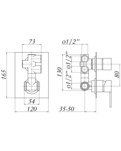 Смеситель для ванны Migliore Kvant ML.KVT-2732.CR