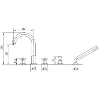 Смеситель на борт ванны Migliore Naxos ML.NAX-7680.CR
