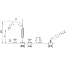 Смеситель на борт ванны Migliore Naxos ML.NAX-7680.CR