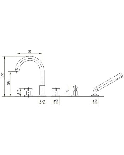 Смеситель на борт ванны Migliore Naxos ML.NAX-7680.CR
