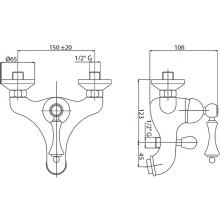 Смеситель для ванны Cezares Margot MARGOT-VM-01-N Хром